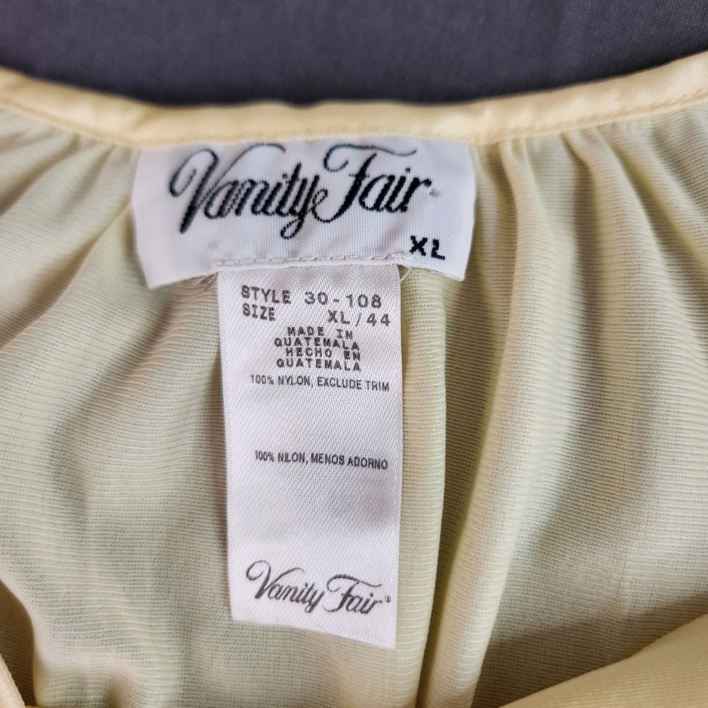 Vintage Vanity Fair Pale-Yellow Cap Sleeve Nightgown Size X-large - Picture 5 of 7